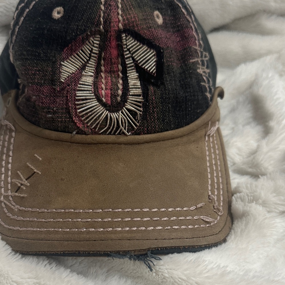 True Religion  Vintage Black and Brown Men's Hat